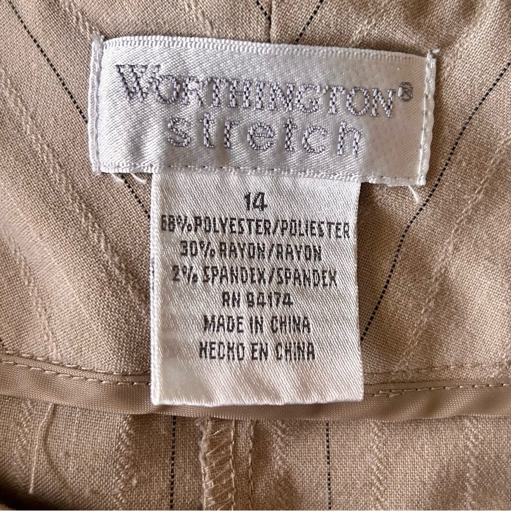 Worthington Beige Knee-Length Wide Leg Capris Size 14 - Picture 4 of 4